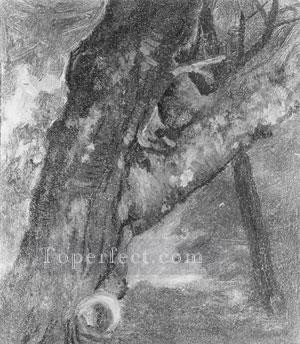  Bierstadt Art Painting - Study Of A Tree luminism Albert Bierstadt